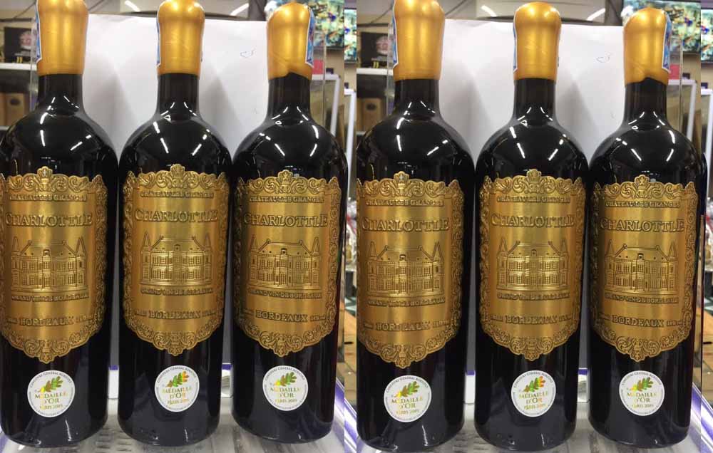 Trưng bày charlottle bordeaux 750ml