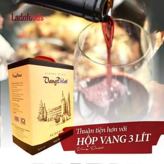 quang cao Hop 3 lit vang dalat export red wine